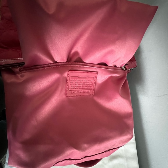 Coach Pink Raspberry Quilted Tote Bag - Picture 10 of 13